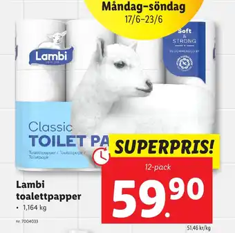 Lidl Lambi toalettpapper erbjuda