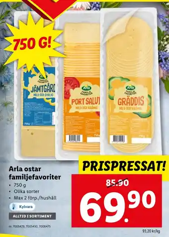 Lidl Arla ostar familjefavoriter erbjuda