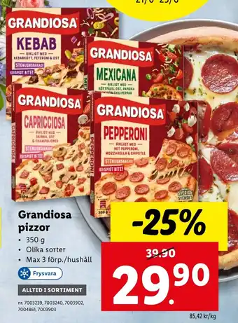 Lidl Grandiosa pizzor erbjuda