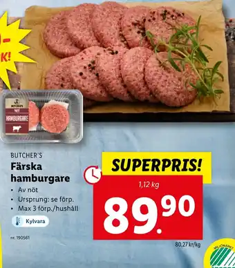 Lidl Färska hamburgare erbjuda