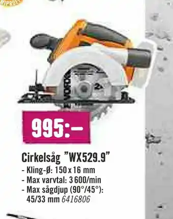 Hornbach Cirkelsåg "WX529,9" erbjuda