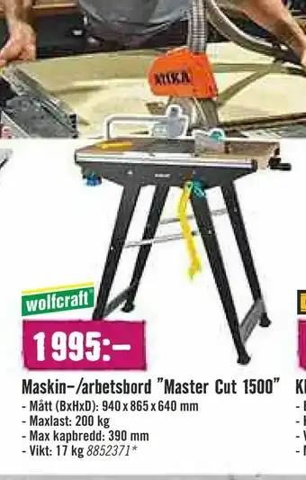 Maskin-/arbetsbord "master cut 1500"