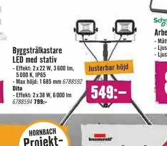 Hornbach Byggstrålkastare LED med stativ erbjuda