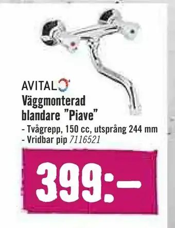 Hornbach Väggmonterad blandare "Piave" erbjuda