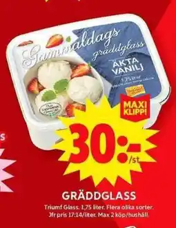ICA Maxi GRÄDDGLASS erbjuda