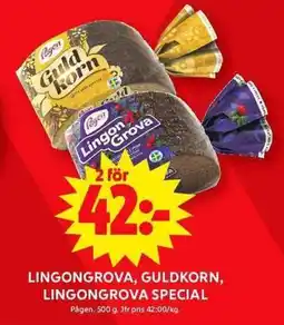 ICA Maxi LINGONGROVA, GULDKORN, LINGONGROVA SPECIAL erbjuda