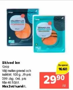Coop Extra Skivad lax Coop erbjuda
