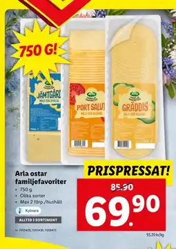 Lidl Arla ostar familjefavoriter erbjuda