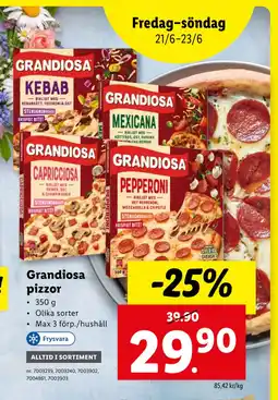 Lidl Grandiosa pizzor erbjuda
