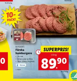 Lidl Färska hamburgare erbjuda
