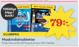 Hemköp Finish diskmaskintabs erbjuda