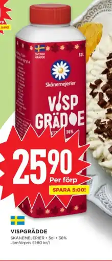 Willys Skånemejerier vispgrädde erbjuda