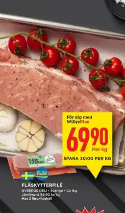 Willys Nybergs deli fläskytterfilé erbjuda