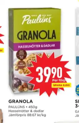 Willys Paulùns granola erbjuda