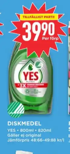 Willys Yes handdiskmedel erbjuda