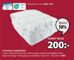 JYSK KVITEKOLL FIBERTÄCKE erbjuda