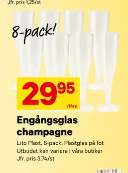 City Gross Engångsglas champagne erbjuda