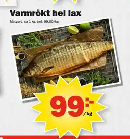Pekås Varmrökt hel lax erbjuda