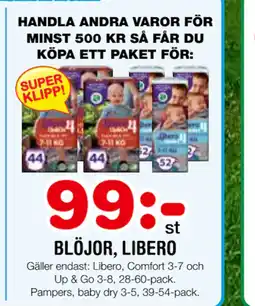 Nya Pulsen BLÖJOR, LIBERO erbjuda