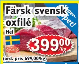 T-jarlen Färsk svensk oxfilé erbjuda