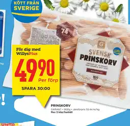 Willys PRINSKORV erbjuda