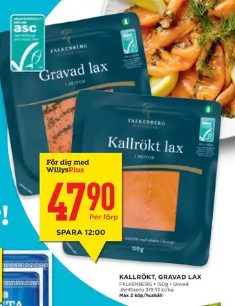 Willys Hemma KALLRÖKT, GRAVAD LAX erbjuda