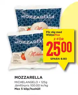 Willys MOZZARELLA erbjuda