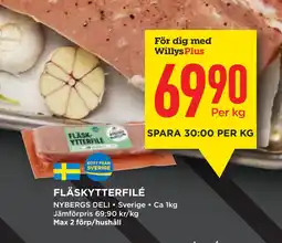 Willys FLÄSKYTTERFILÉ erbjuda