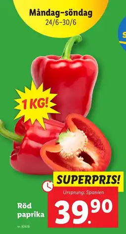 Lidl Röd paprika erbjuda