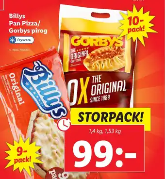 Lidl Billys Pan Pizza/ Gorbys pirog erbjuda