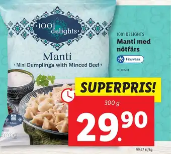 Lidl Manti med nötfärs erbjuda