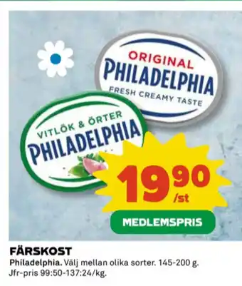 Coop Philadelphia färskost erbjuda