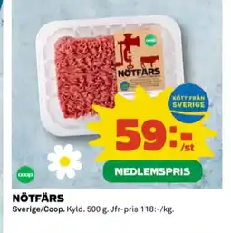 Coop Coop nötfärs erbjuda