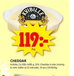 ICA Kvantum Kvibille cheddar erbjuda