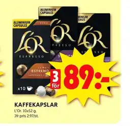 ICA Kvantum L or kaffekapslar erbjuda