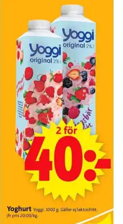 ICA Supermarket Yoggi yoghurt erbjuda
