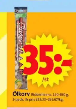 ICA Supermarket Ridderheims ölkorv erbjuda