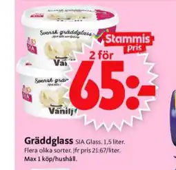 ICA Supermarket Sia gräddglass erbjuda