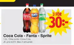 Matöppet Coca cola läskedryck erbjuda
