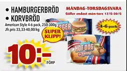 Nya Pulsen HAMBURGERBRÖD • KORVBRÖD erbjuda