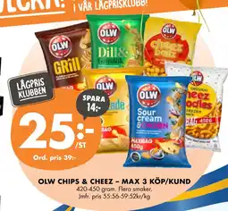 ÖoB OLW CHIPS & CHEEZ – MAX 3 KÖP/KUND erbjuda
