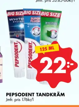 ÖoB PEPSODENT TANDKRÄM erbjuda