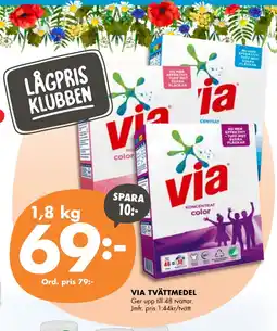 ÖoB VIA TVÄTTMEDEL erbjuda