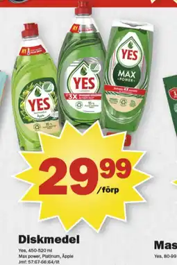 Pekås Yes handdiskmedel erbjuda