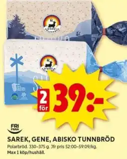ICA Kvantum SAREK, GENE, ABISKO TUNNBRÖD erbjuda