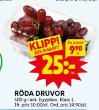 Ica Hajen Lagpris RÖDA DRUVOR erbjuda