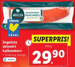 Lidl Ingelsta skinnfri kalkonkorv erbjuda