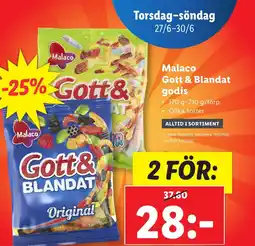 Lidl Malaco Gott & Blandat godis erbjuda