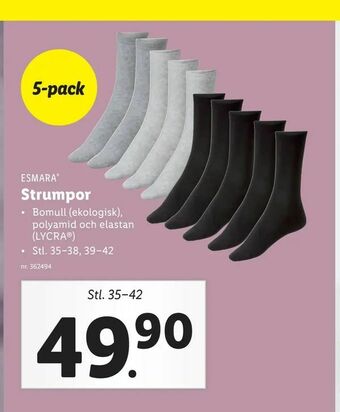 Lidl Strumpor erbjuda