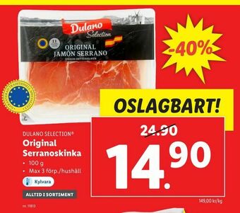 Lidl Original Serranoskinka erbjuda